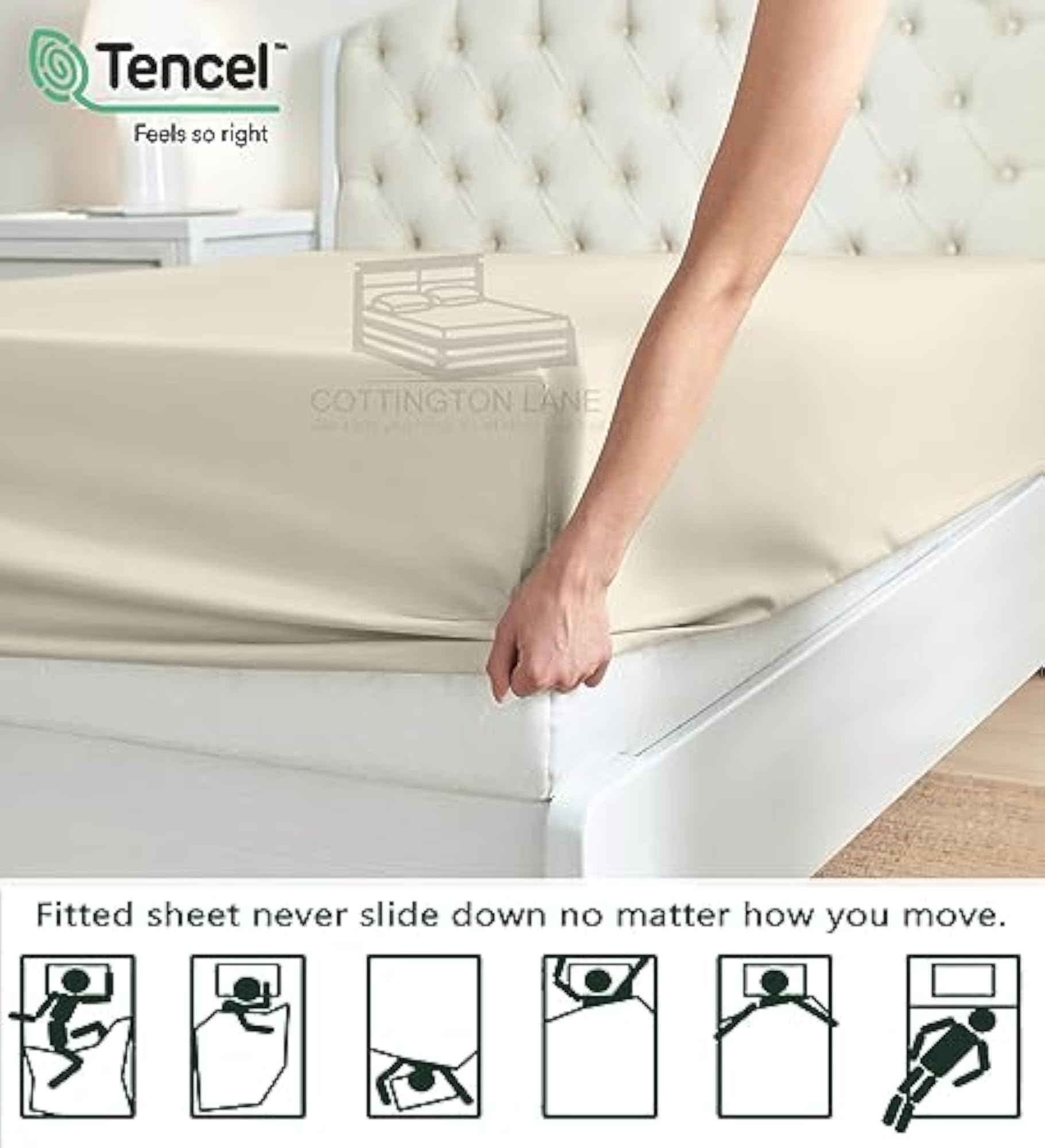 Tencel King Size Sheets Set, 100% Eucalyptus, Cooling